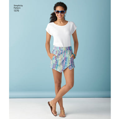 Simplicity Pattern 1370 Misses' Shorts, Skirt and 'skort' from Jaycotts Sewing Supplies