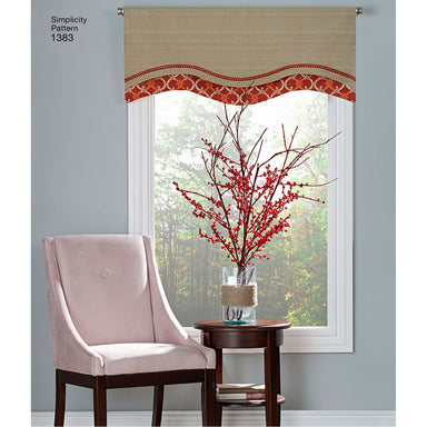 Simplicity Pattern 1383 Valances for 36" to 40" Wide Windows from Jaycotts Sewing Supplies