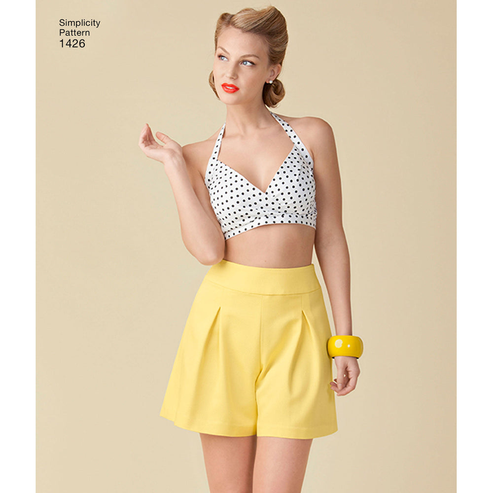 Simplicity Pattern: S1426 Misses' Vintage 1950's Bra Tops —   - Sewing Supplies