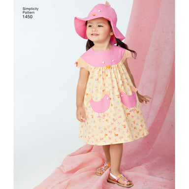 Simplicity Pattern 1450 Toddlers' Dress, Top, Panties and Hat from Jaycotts Sewing Supplies