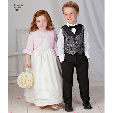 Simplicity Pattern 1509 Boy's bow tie and vest from Jaycotts Sewing Supplies