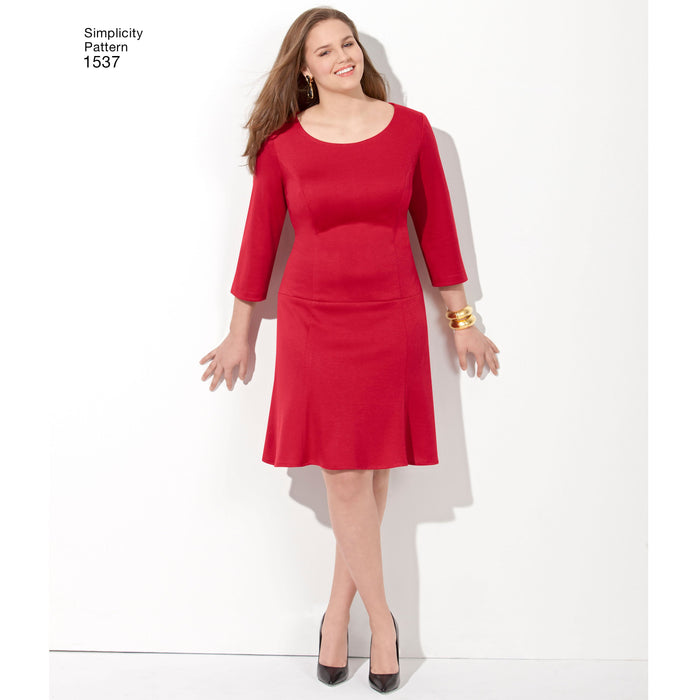 Simplicity Pattern 1537 Misses' & Plus Size dress in 3 lengths from Jaycotts Sewing Supplies