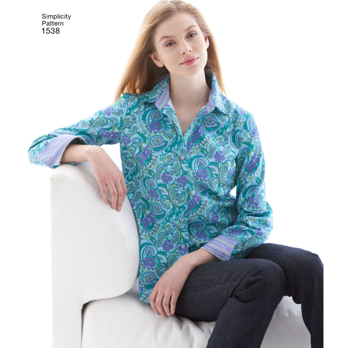 Simplicity Pattern 1538 Misses' shirt from Jaycotts Sewing Supplies