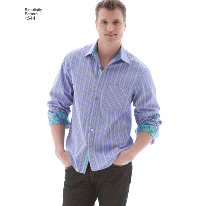 Simplicity Pattern 1544 Men's button front shirt from Jaycotts Sewing Supplies