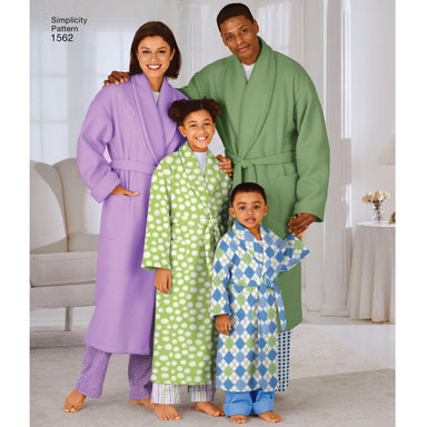Simplicity Pattern 1562 Cozy robes for the entire family from Jaycotts Sewing Supplies