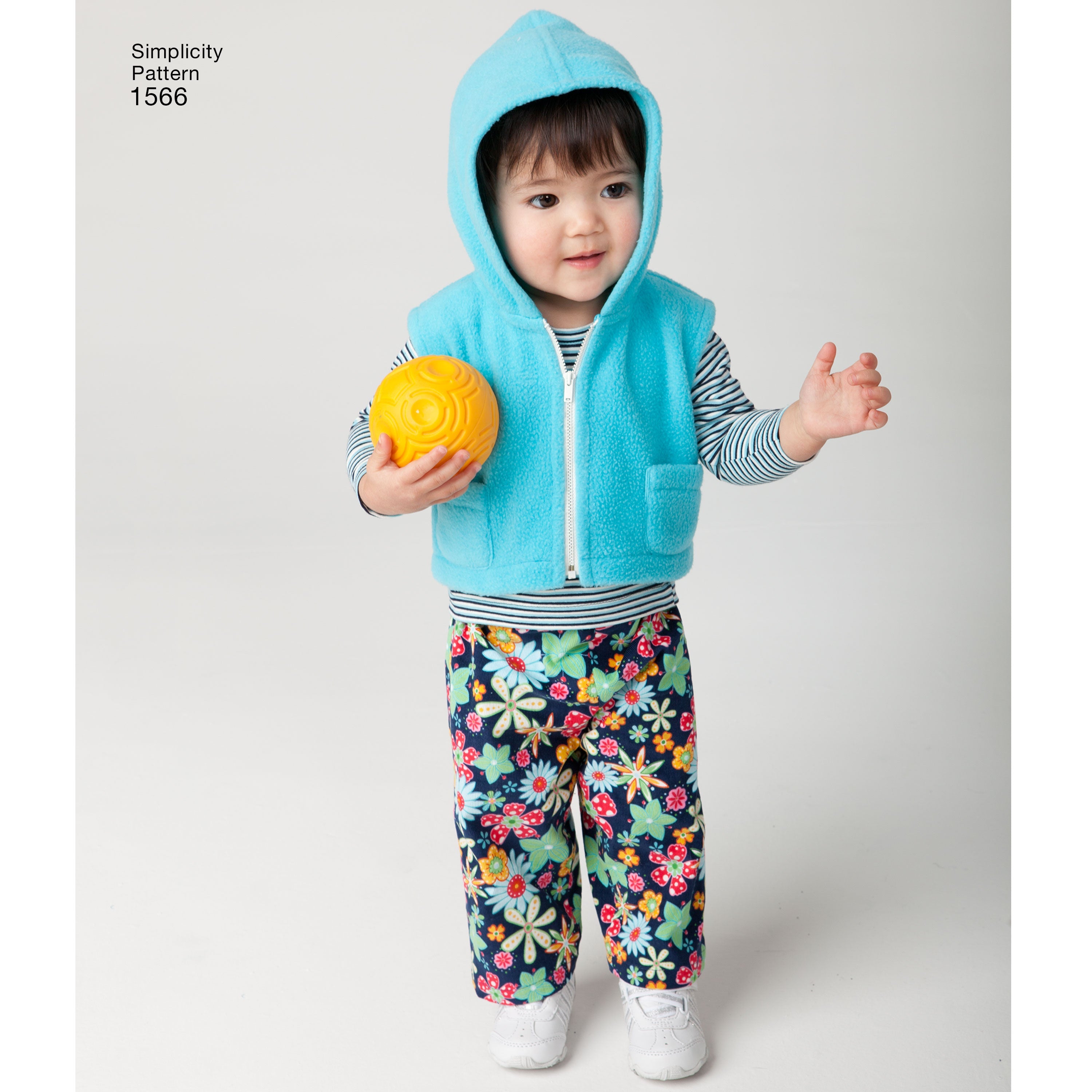 Simplicity Pattern 1566  babies' overall, zip up jacket from Jaycotts Sewing Supplies