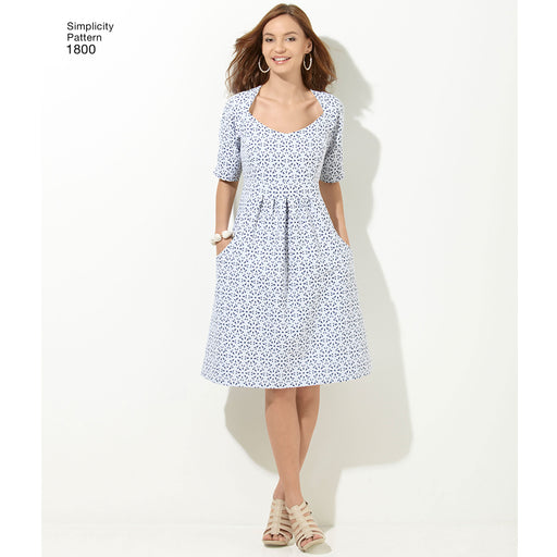 Simplicity Pattern 1800 Misses' and Plus Size dresses from Jaycotts Sewing Supplies