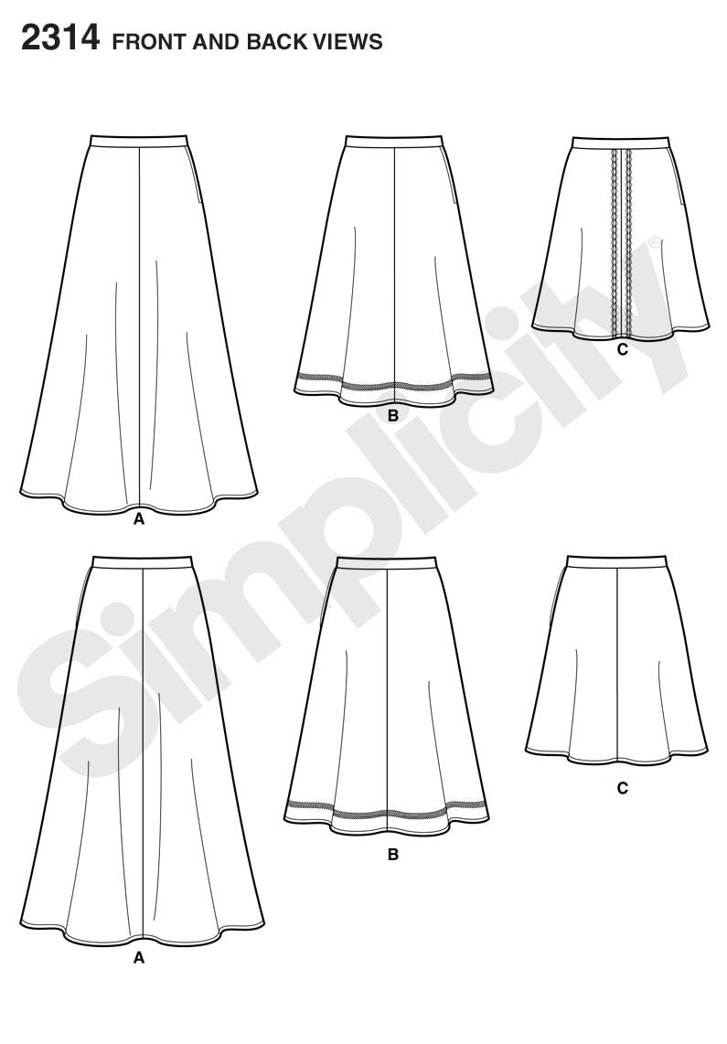 Simplicity Pattern 2314 Misses' Skirts | Learn to Sew from Jaycotts Sewing Supplies