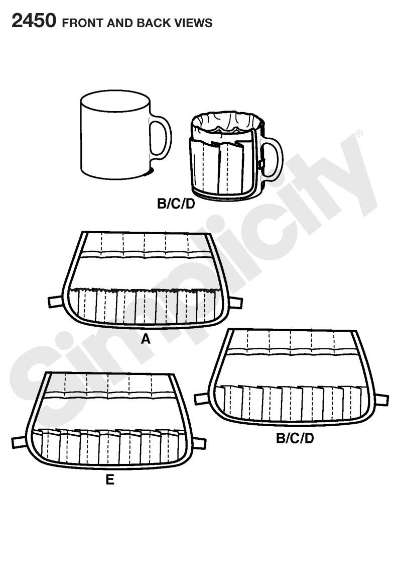 Simplicity Pattern 2450 Mug Covers from Jaycotts Sewing Supplies