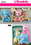 Simplicity Pattern: S2613 Stuffed Animals — jaycotts.co.uk - Sewing ...