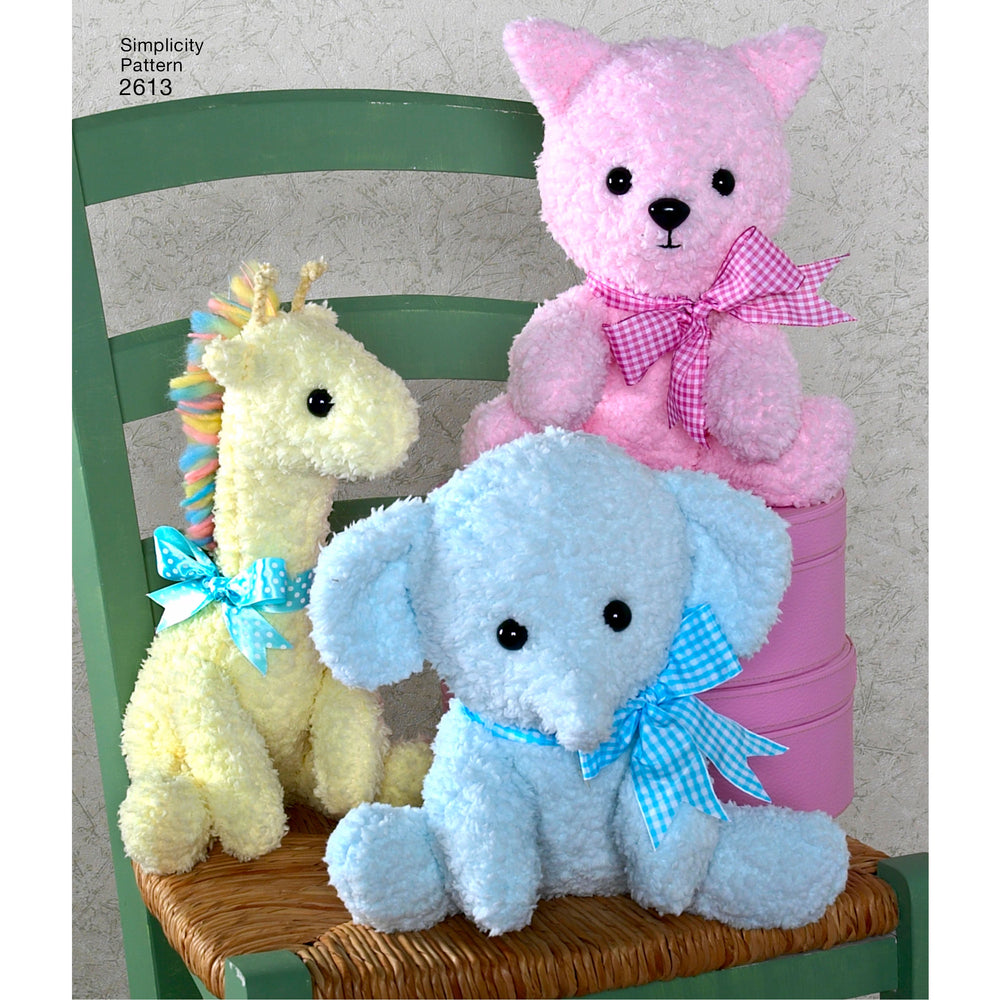 Simplicity Pattern: S2613 Stuffed Animals — jaycotts.co.uk - Sewing ...