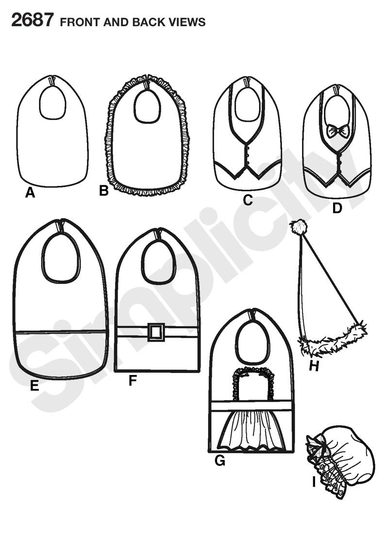 Simplicity Pattern 2687 Adult Clothing Protectors & Hats from Jaycotts Sewing Supplies
