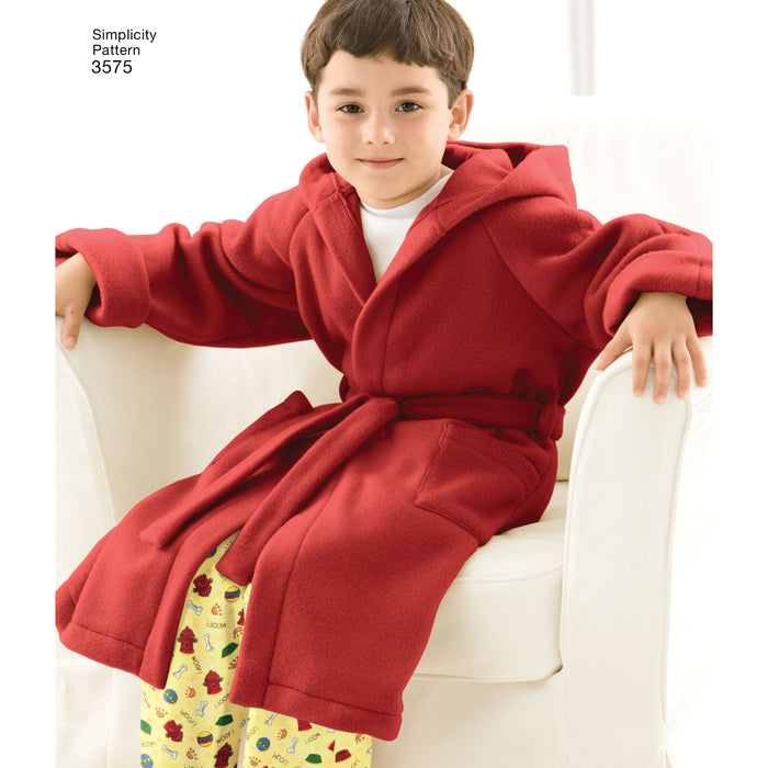 Simplicity Pattern 3575 Unisex Child, Teen and Adult Robe. from Jaycotts Sewing Supplies