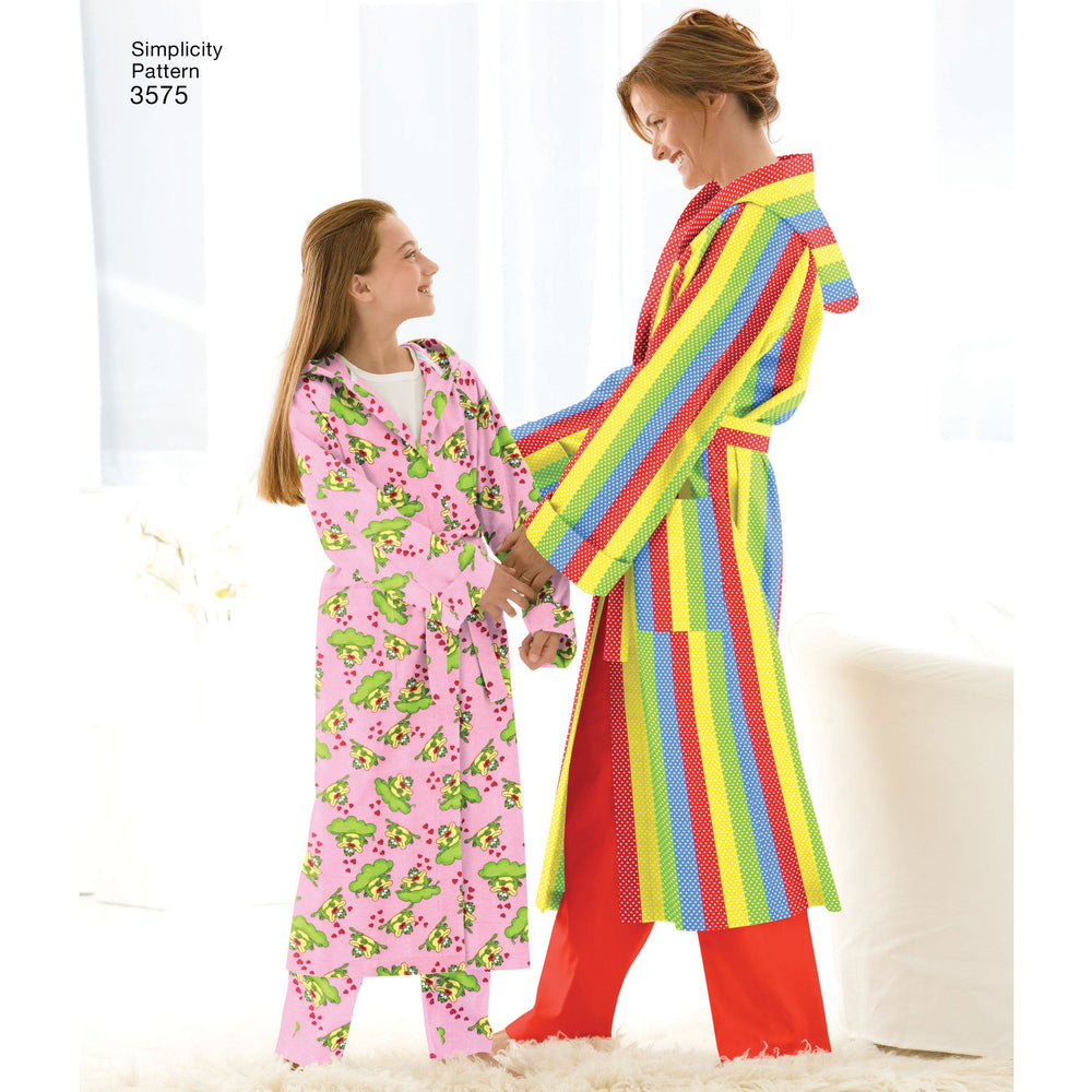 Simplicity Pattern 3575 Unisex Child, Teen and Adult Robe. from Jaycotts Sewing Supplies