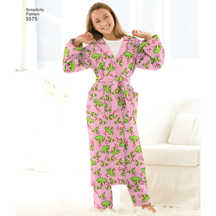 Simplicity Pattern 3575 Unisex Child, Teen and Adult Robe. from Jaycotts Sewing Supplies