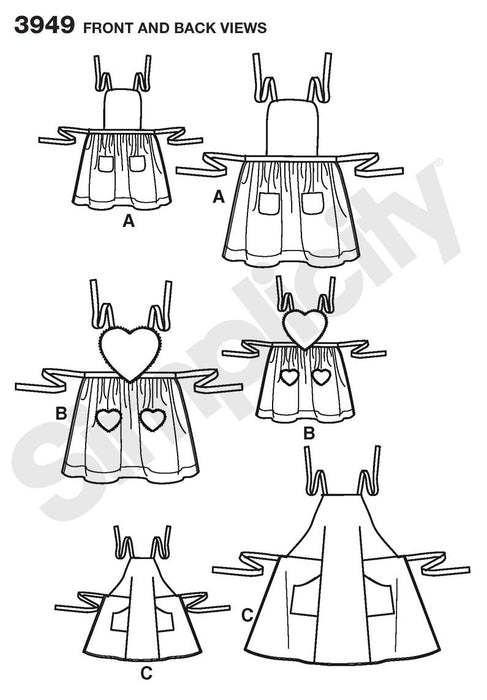 Simplicity 3949 Child & Misses' Apron pattern from Jaycotts Sewing Supplies