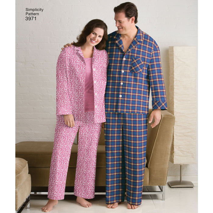 Simplicity 3971 unisex pyjamas and knit tank top. from Jaycotts Sewing Supplies