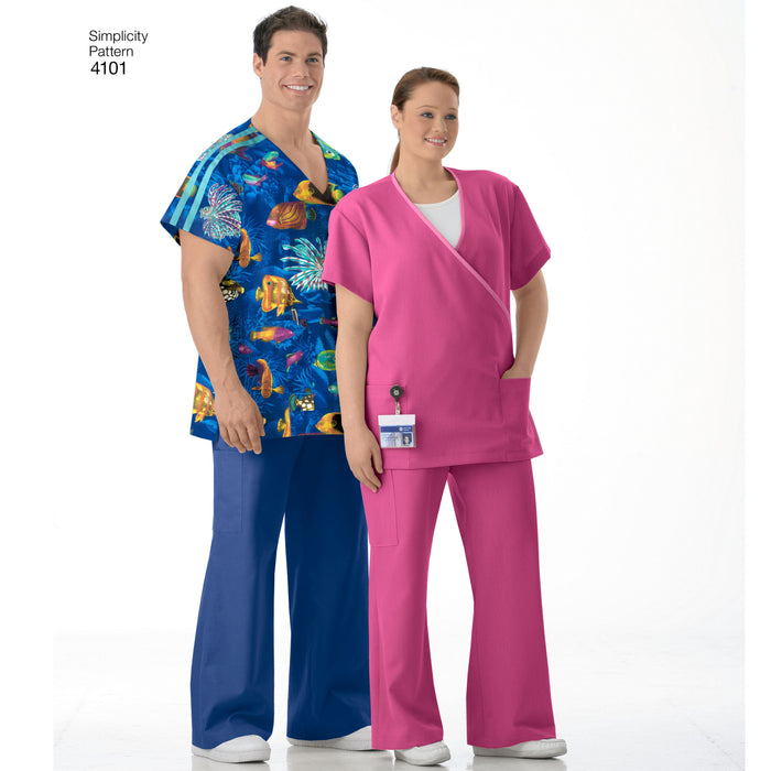 Simplicity 4101  Unisex Uniform: Scrubs pattern from Jaycotts Sewing Supplies