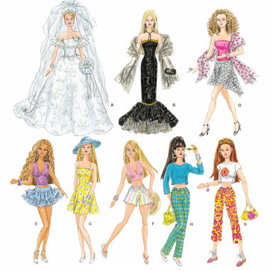 Simplicity Pattern 4719 8 Outfits for 11.5 inch Fashion Dolls from Jaycotts Sewing Supplies