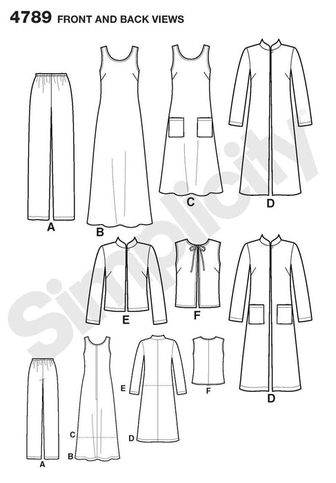 Simplicity Pattern 4789 Misses'/Plus Size Pants, Vest, Jacket and Jumper from Jaycotts Sewing Supplies