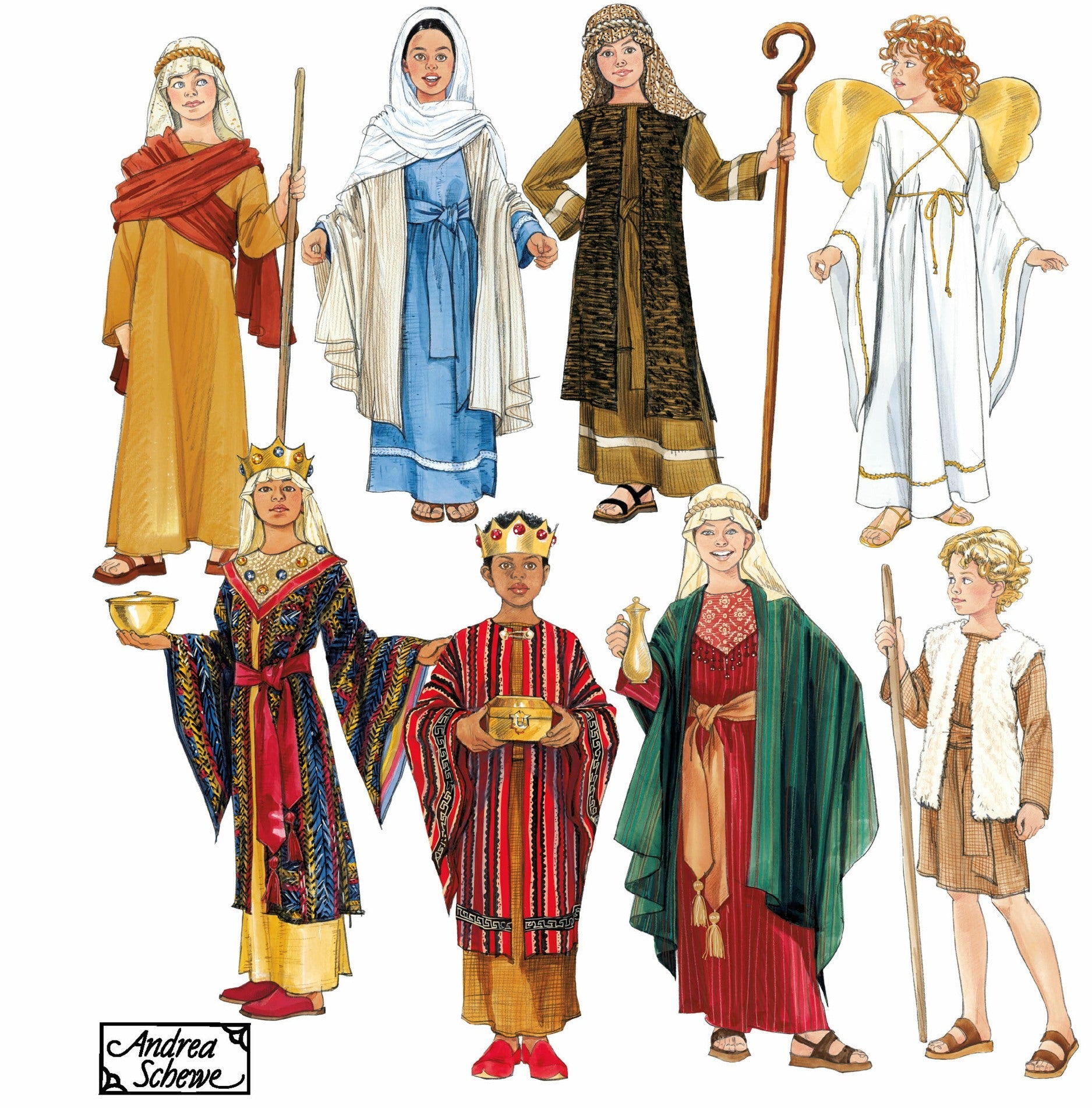 Simplicity Pattern 4797 Boys' and Girls' Nativity Costumes. from Jaycotts Sewing Supplies