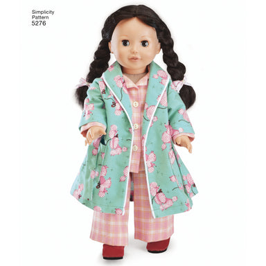 Simplicity Pattern 5276   Sleepwear for 18" Dolls. from Jaycotts Sewing Supplies