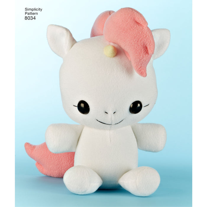 Simplicity Pattern 8034 stuffed animals from Jaycotts Sewing Supplies