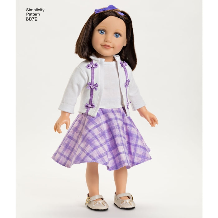 Simplicity 8072 pattern for 18" dolls from Jaycotts Sewing Supplies