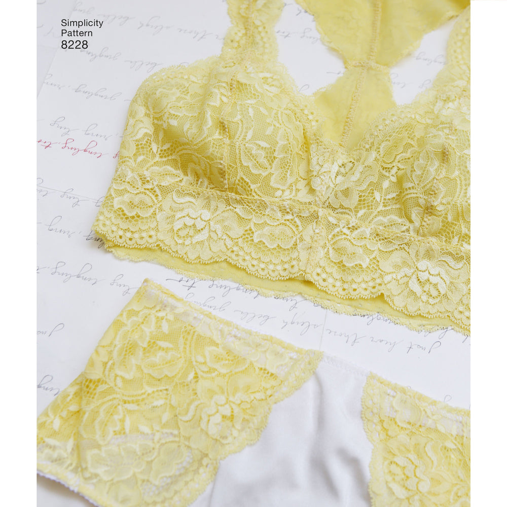 Simplicity Pattern 8228 misses-soft-cup-bras-and-panties —  -  Sewing Supplies