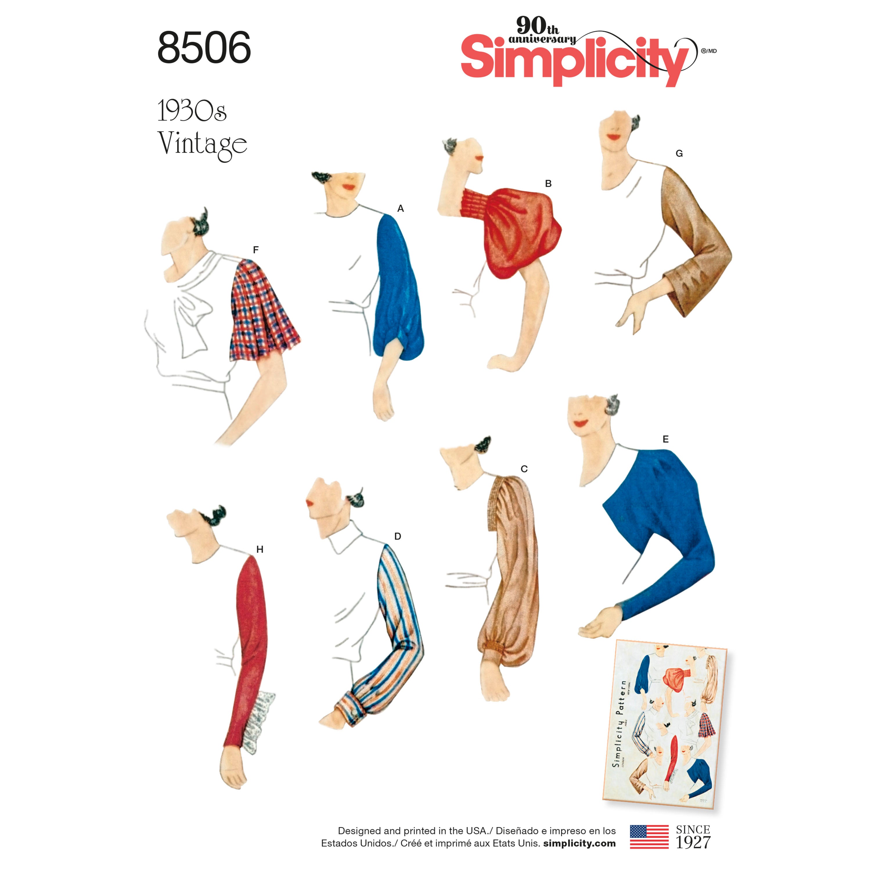 Simplicity Pattern 8506 misses vintage set of sleeves from Jaycotts Sewing Supplies