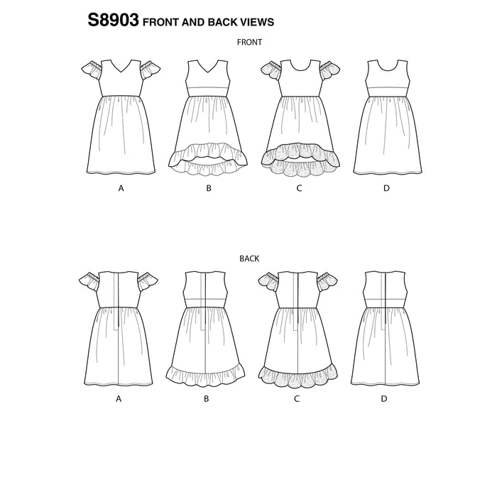 Simplicity Pattern 8903 Dresses for 18inch (45.5cm) dolls.' from Jaycotts Sewing Supplies