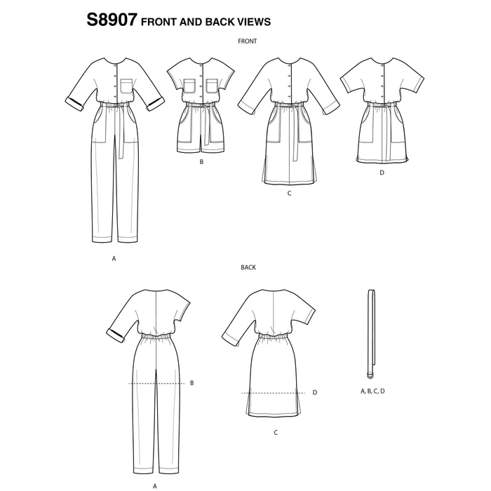 Simplicity Pattern  8907 Misses' Jumpsuit, Romper, Dresses from Jaycotts Sewing Supplies