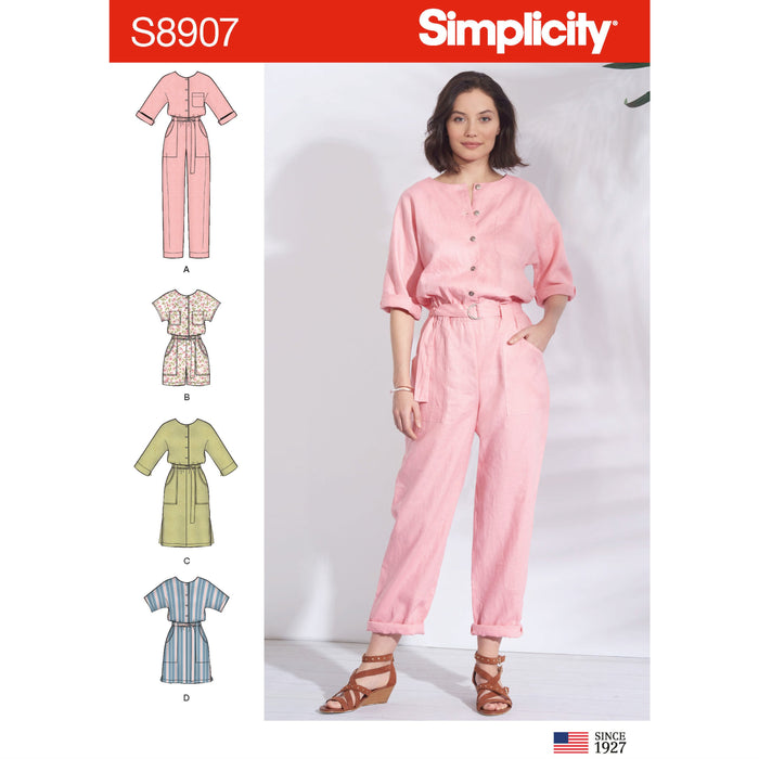 Simplicity Pattern  8907 Misses' Jumpsuit, Romper, Dresses from Jaycotts Sewing Supplies