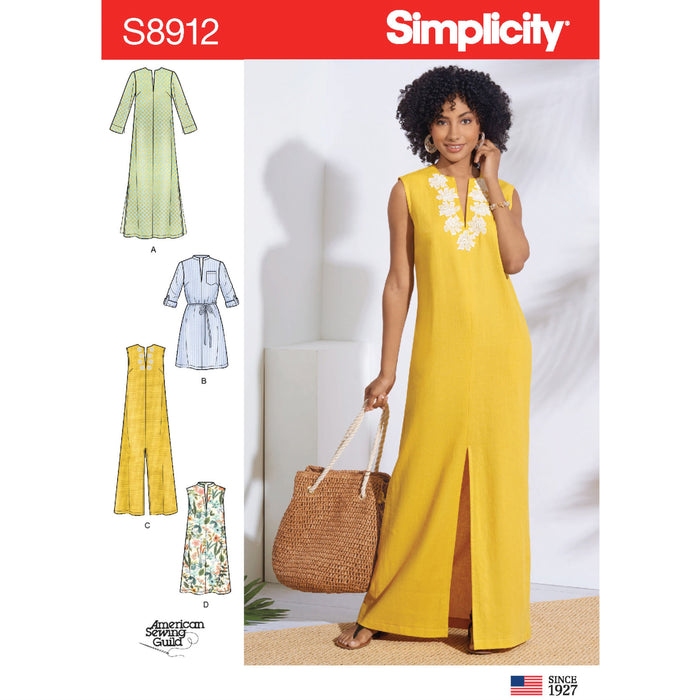 Simplicity Pattern 8912 Missesâ€™ slip-on maxi or short dresse from Jaycotts Sewing Supplies