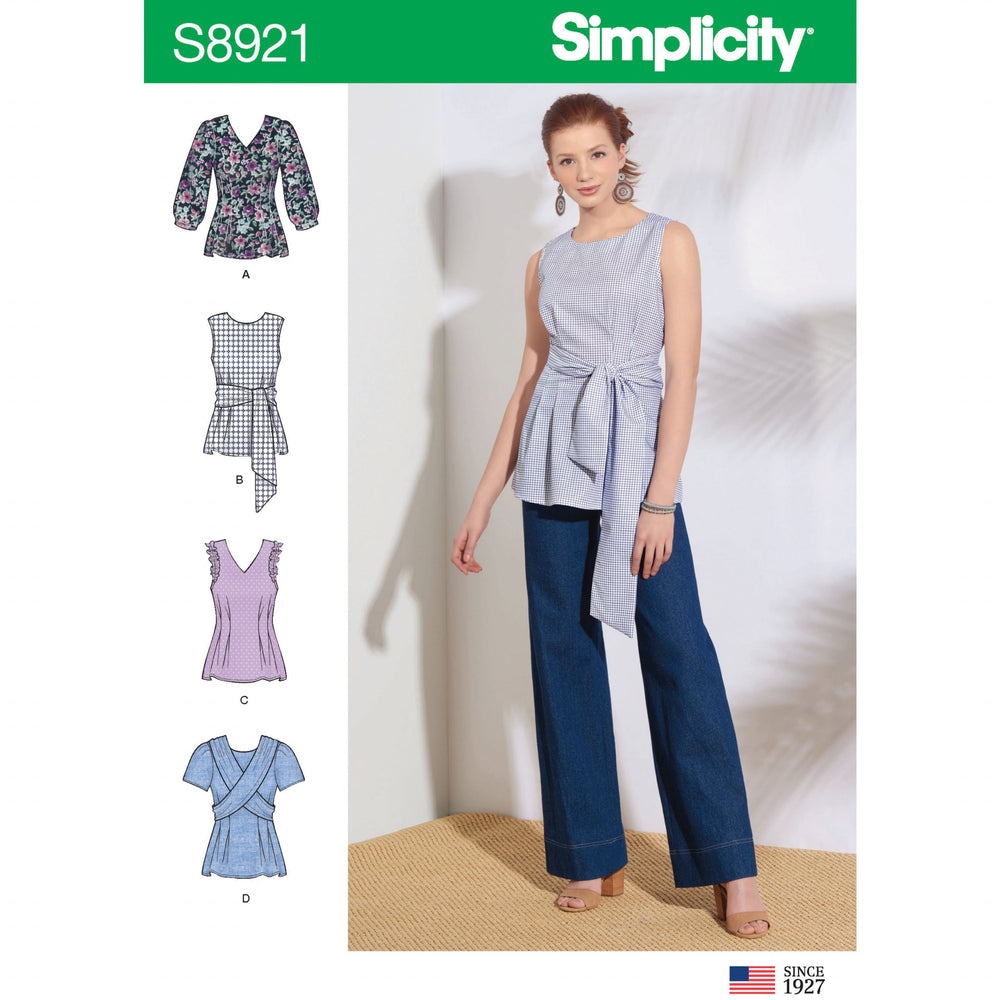 Simplicity Tops Sewing Pattern 8921 from Jaycotts Sewing Supplies