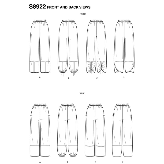 Simplicity Pattern 8922 Missesâ€™ pull-on pants from Jaycotts Sewing Supplies