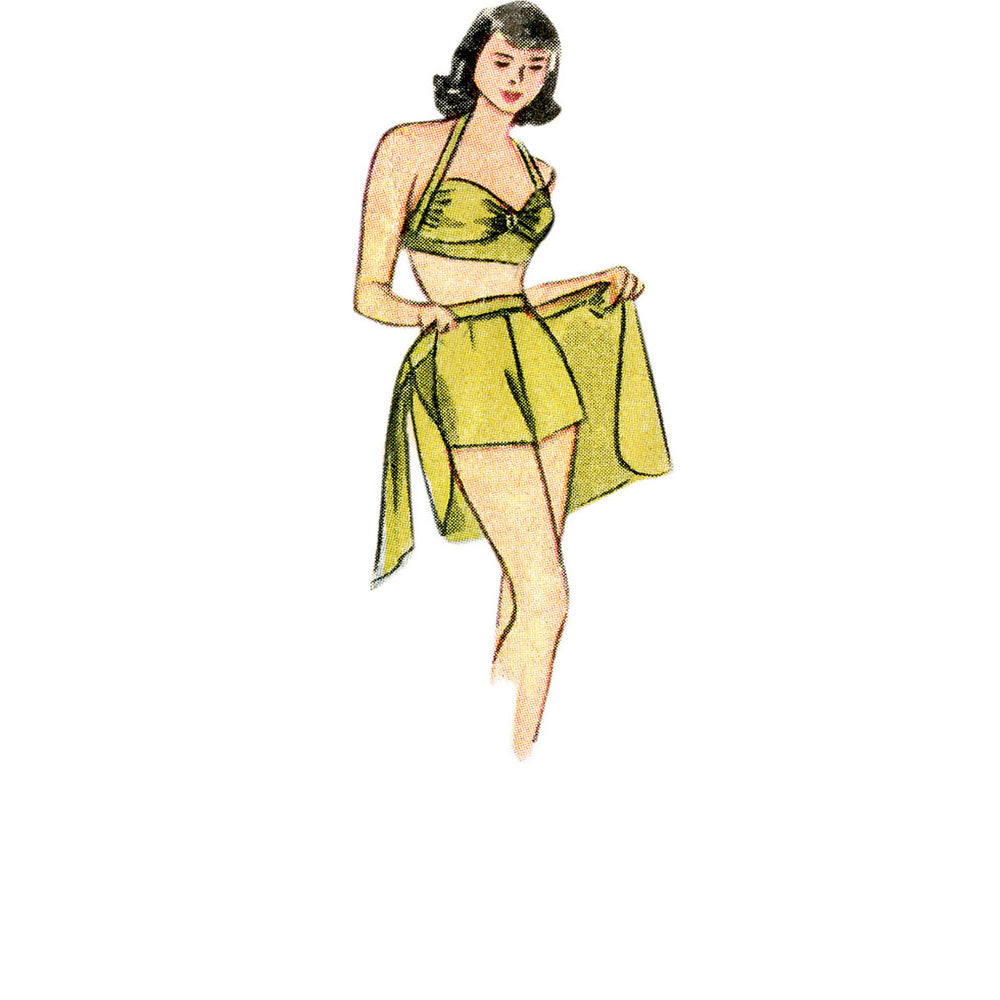 Simplicity Pattern 1426 Misses Vintage 1950's Halter Bra Tops, Beach Tops  Uncut