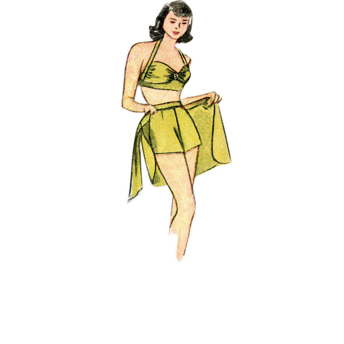 Simplicity Pattern  8932 1940s vintage bikini top with straps from Jaycotts Sewing Supplies