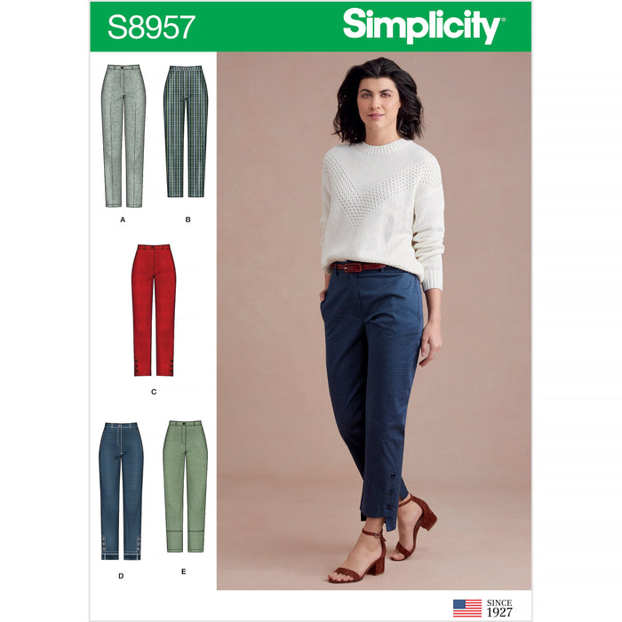 Simplicity Sewing Pattern 8957 Misses' Slim Leg Pant with Variations from Jaycotts Sewing Supplies