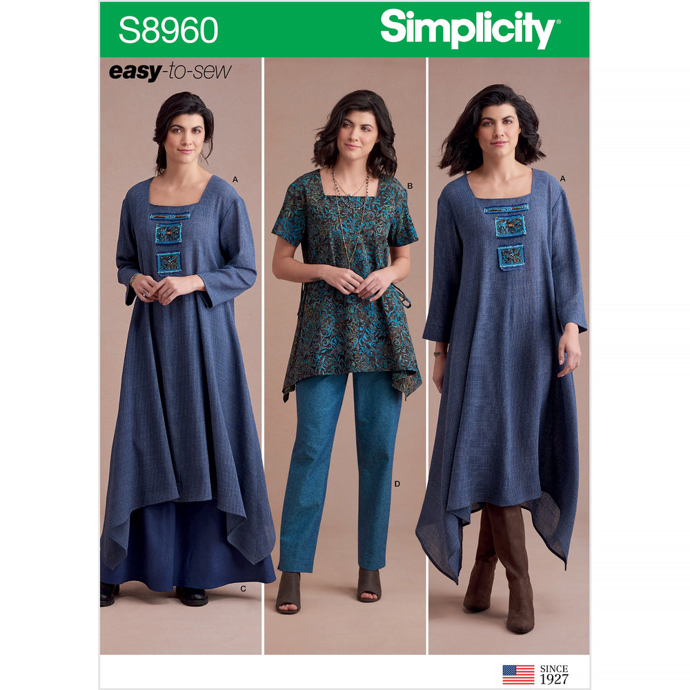 Simplicity 8960 Dress Or Tunic, Skirt and Pants from Jaycotts Sewing Supplies