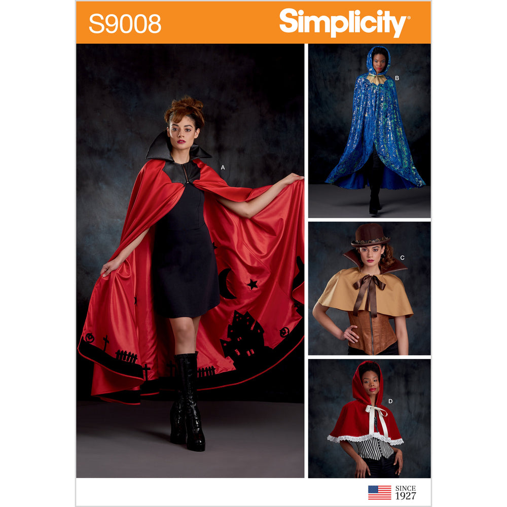 Simplicity 9008 Misses' Halloween Cape Costumes Pattern from Jaycotts Sewing Supplies