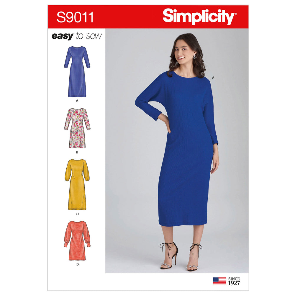 Simplicity Sewing Pattern 9011  Knit Pullover Dresses from Jaycotts Sewing Supplies