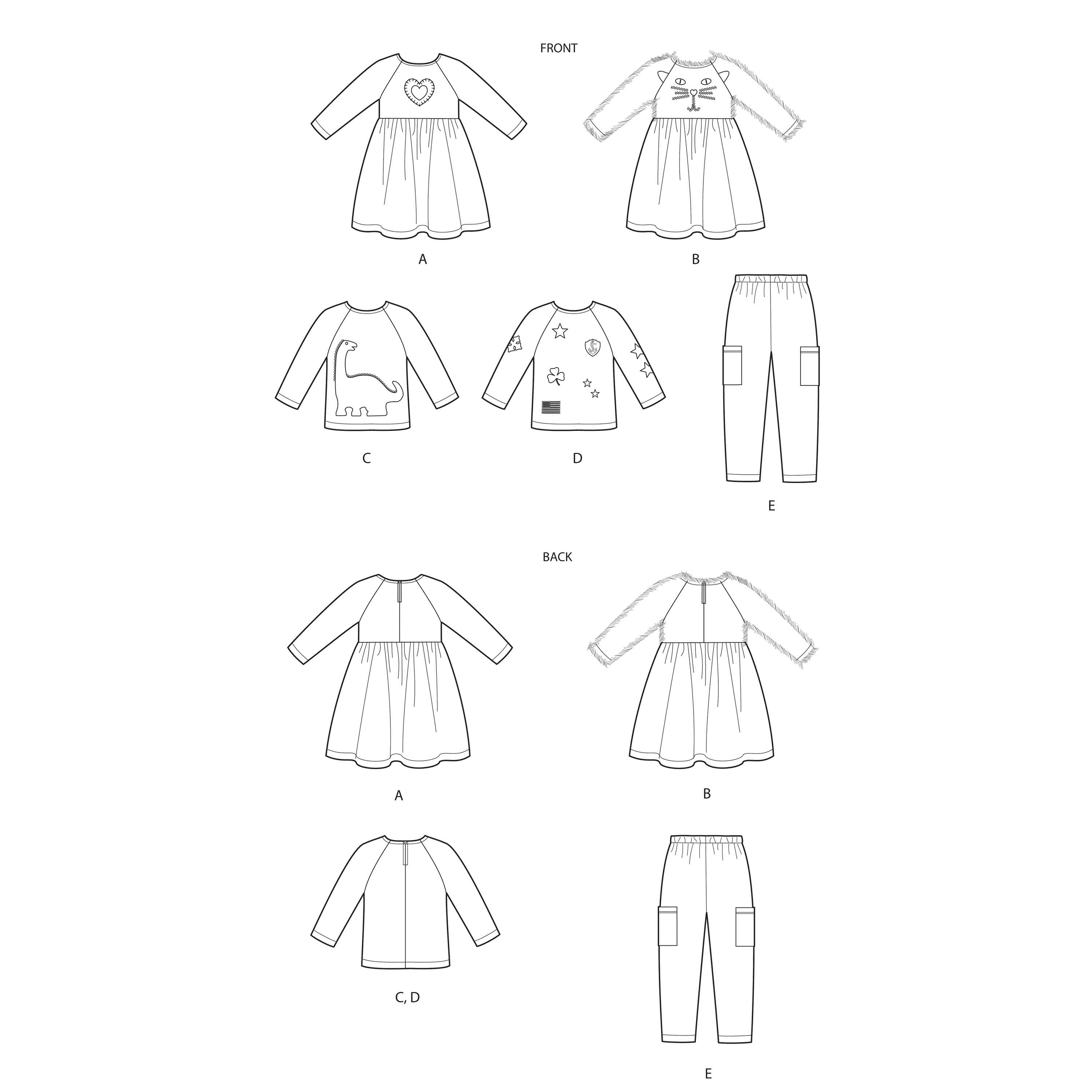 Simplicity Sewing Pattern 9023 Toddlers' Dresses, Top & Pants from Jaycotts Sewing Supplies