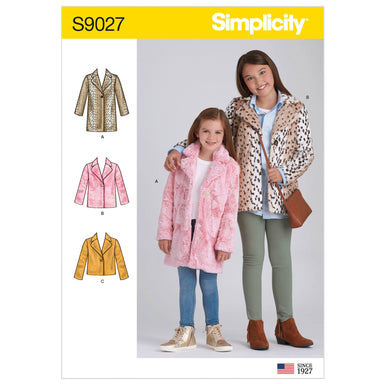 Simplicity Sewing Pattern 9027 Girls' Lined Coat from Jaycotts Sewing Supplies