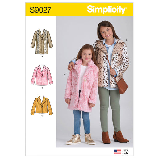 Simplicity Sewing Pattern 9027 Girls' Lined Coat from Jaycotts Sewing Supplies