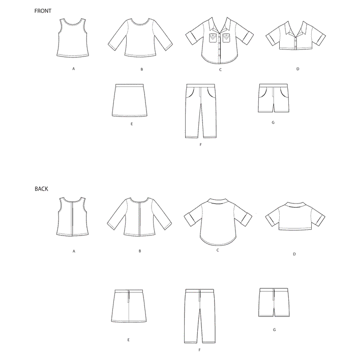 Simplicity Sewing Pattern 9032 18" Unisex Doll Clothes from Jaycotts Sewing Supplies