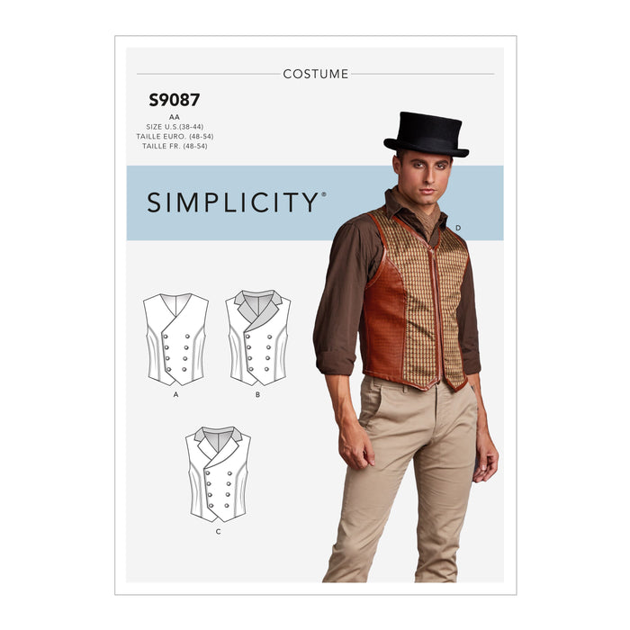 Simplicity Sewing Pattern S9087 Men's Steampunk Corset Waistcoats from Jaycotts Sewing Supplies