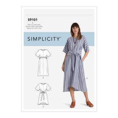 Simplicity Sewing Pattern 9101  Pullover Dresses In Two Lengths from Jaycotts Sewing Supplies
