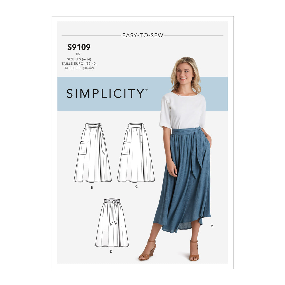 Simplicity Sewing Pattern S9109  Wrap Skirts from Jaycotts Sewing Supplies