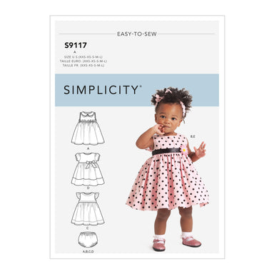 Simplicity Sewing Pattern S9117 Babies' Dresses, Panties and Headband from Jaycotts Sewing Supplies